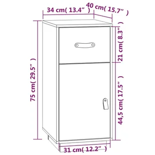 Lumarko Szafka, miodowy brąz, 34x40x75 cm, lite drewno sosnowe - Szafki do salonu - miniaturka - grafika 12