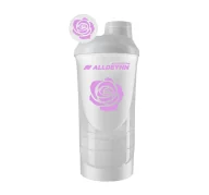 Shakery i bidony sportowe - ALLDEYNN Smart Shaker 600ml + 350ml Z pojemnikiem na proszek/kapsułki - miniaturka - grafika 1