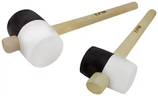 MODECO Młotek Gumowy Czarno-biały Drewniana Rączka 450G - Młotki - miniaturka - grafika 1