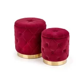 Pufy i podnóżki - Zestaw Dwóch Puf Polly Bordowy Halmar - miniaturka - grafika 1