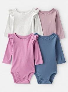 carter's Body (4 szt.) w kolorze szarym, jasnoróżowym i niebieskim - Body dla niemowląt - miniaturka - grafika 1