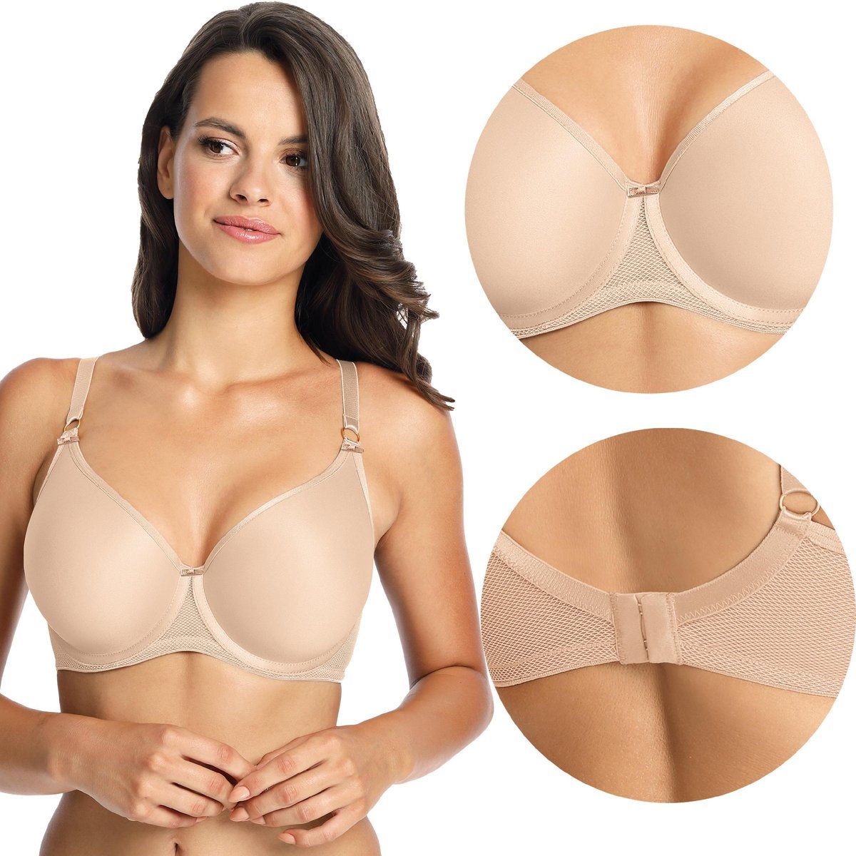 Gładki Bezszwowy Biustonosz Gaia 1082 Gaja Beż 80E