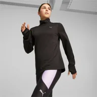 Bluzy sportowe damskie - Bluza sportowa damska Puma Run Micro Fleece 1/2 Zip - miniaturka - grafika 1