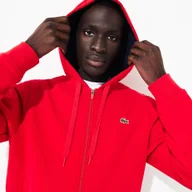 Bluzy męskie - Lacoste Męska Sportowa Bluza Polarowa Z Kapturem Na Zamek Błyskawiczny Do Gry W Tenisa - miniaturka - grafika 1