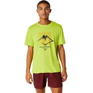 Koszulki męskie - Męska Koszulka z krótkim rękawem ASICS FUJITRAIL LOGO SS TOP 2011C381-301 – Zielony - miniaturka - grafika 1