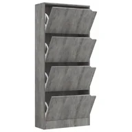 Szafki na buty - vidaXL Szafka na buty z 4 półkami wzór betonu 59x24x136 cm płyta 338133 - miniaturka - grafika 1