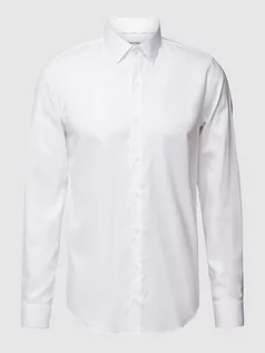 Koszule męskie - Koszula biznesowa o kroju slim fit w jednolitym kolorze model ‘Bari’ - grafika 1