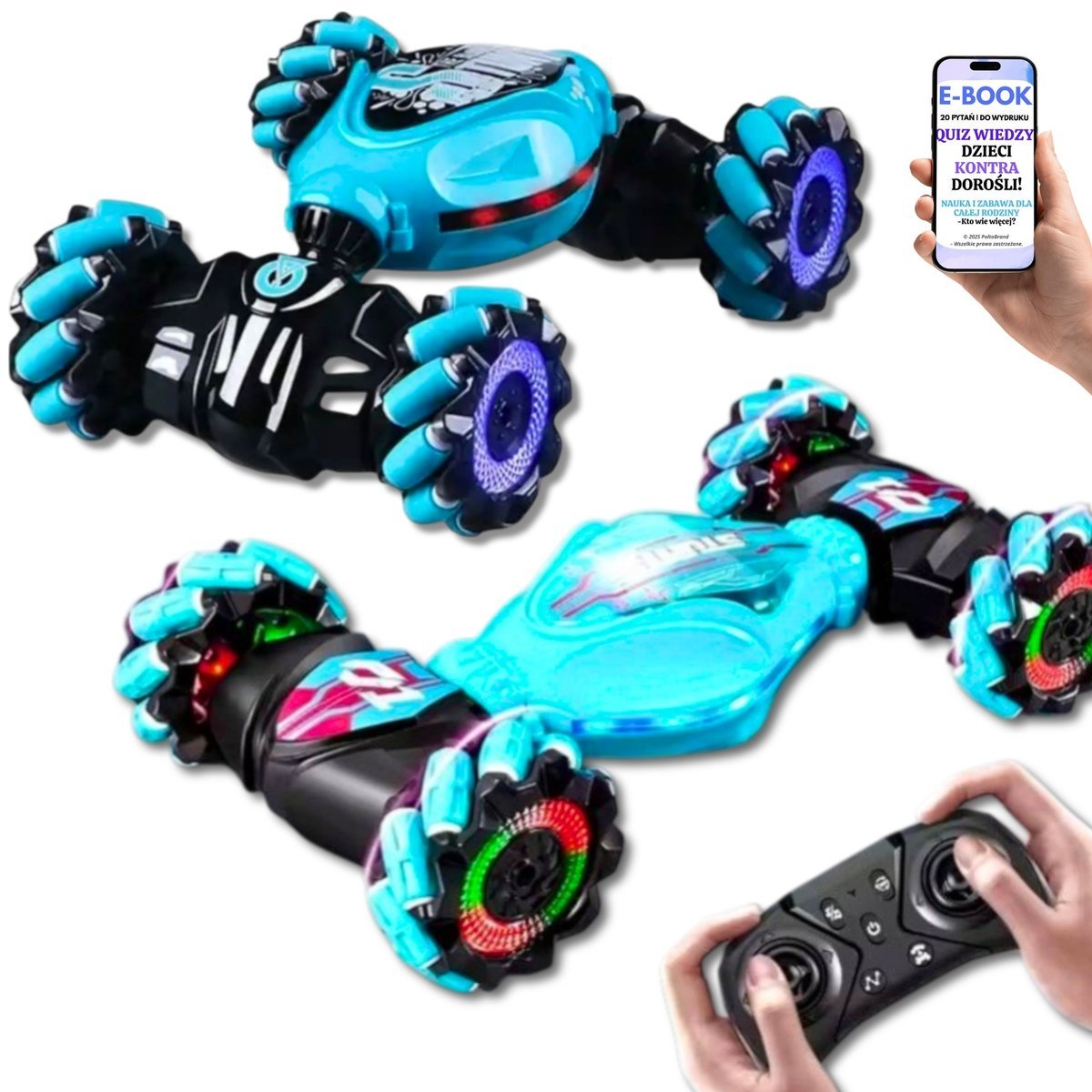 NOWOŚĆ! AUTKO DLA DZIECKA 4x4 NA PILOTA OPASKA GESTÓW DRIFTUJĄCY SAMOCHÓD Z EFEKTAMI LED I OBROTEM 360° Prezent Dla Chłopca Wnuczka Czterolatka Pięc..