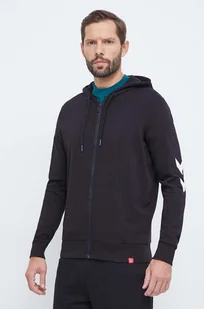 Hummel bluza bawełniana męska kolor czarny z kapturem z nadrukiem - Bluzy męskie - miniaturka - grafika 1