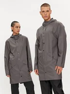 Kurtki damskie - Rains Kurtka przeciwdeszczowa Long Jacket W3 12020 Szary Regular Fit - miniaturka - grafika 1