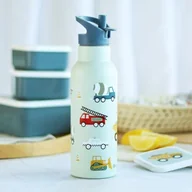 Butelki dla niemowląt - Butelka ze słomką dla dzieci termiczna VEHICLES 0,5 L / A Little Lovely Company - miniaturka - grafika 1