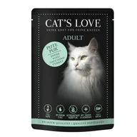 Mokra karma dla kotów - CAT'S LOVE mokra karma dla kota Adult w galaretce Classic czysty indyk z olejem z łososia i kocim zielem 24x85 g - miniaturka - grafika 1