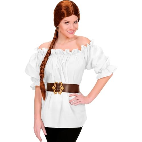 W WIDMANN MILANO Party Fashion – bluzka do kostiumów piratów, kowbojek, z odkrytymi ramionami, bufiastymi rękawami, koszula damska na karnawał i Halloween
