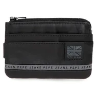 Portfele - Pepe Jeans Torebka z paskiem na karty czarna 11x7x1,5 cm Skóra by Joumma Bags, Czarny (Black), Talla única, Portfel na karty - miniaturka - grafika 1