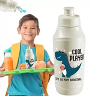 Bidony dla dzieci - Bidon Na Wodę Butelka Do Szkoły Dla Dzieci Rowerowy Dinozaur 350Ml Bpa 0% - miniaturka - grafika 1