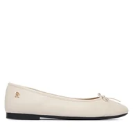 Baleriny - Baleriny Tommy Hilfiger Hilfiger Smooth Lthr Ballet FW0FW09241 Écru - miniaturka - grafika 1