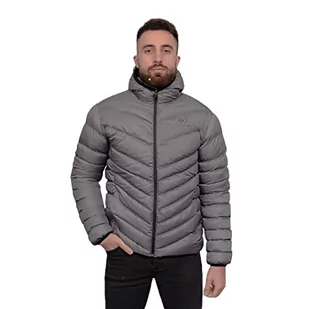 Just Emporio Męska kurtka z kapturem dla dorosłych, szara, XL, Szary, XL - Kurtki męskie - miniaturka - grafika 1