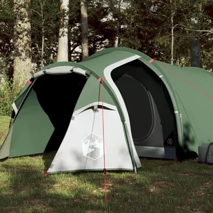 vidaXL Namiot turystyczny, 3-os., zielony, 370x185x116 cm, tafta 185T - Namioty - miniaturka - grafika 1