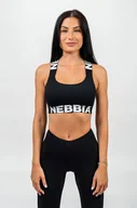 Bielizna sportowa damska - Biustonosz damski Nebbia ICONIC Medium-Support Criss Cross Sports Bra black S - miniaturka - grafika 1