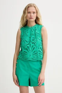 Morgan t-shirt damskie kolor zielony gładka OSLA - Koszulki i topy damskie - miniaturka - grafika 1