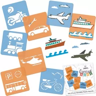 Zabawki kreatywne - szablony do rysowania dla dzieci (8 szt.) // TRANSPORT - miniaturka - grafika 1