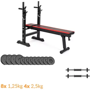 Sapphire Zestaw obciążeń Solid 22 kg z ławką xg025 - Pozostały sprzęt siłowy - miniaturka - grafika 1
