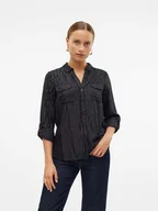 Bluzki damskie - Vero Moda Bluzka w kolorze srebrno-czarnym - miniaturka - grafika 1