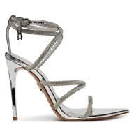 Sandały damskie - Sandały Steve Madden Sky High SM11003639 Srebrny - miniaturka - grafika 1