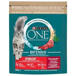 Karma dla kota PURINA ONE Sterilcat Wołowina & Pszenica 800 g - Sucha karma dla kotów - miniaturka - grafika 1