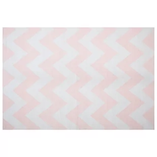 Beliani Dywan różowy wzór zygzak krótkowłosy 160 x 230 cm KONARLI - Dywany - miniaturka - grafika 1