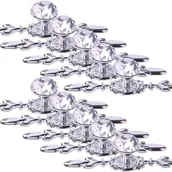 Zawiasy, okucia i inne akcesoria - Zestaw 10 kryształowych uchwytów do szuflad, 17 cm błyszczące szklane gałki do komody, przezroczyste uchwyty do szafek z płytką tylną - miniaturka - grafika 1