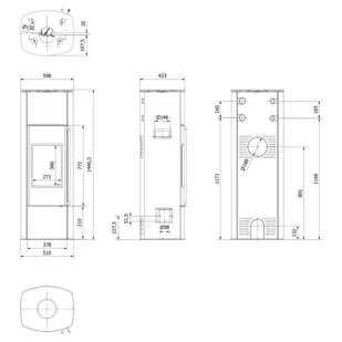 Piec Wolnostojący Stalowy Koza Ab Enyo R Wysoka 5,5 Kw Ø 100/150 - Piece wolnostojące - miniaturka - grafika 1