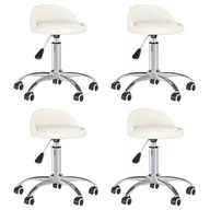Krzesła - vidaXL Obrotowe krzesła stołowe 4 szt. białe obite sztuczną skórą 3086241 - miniaturka - grafika 1