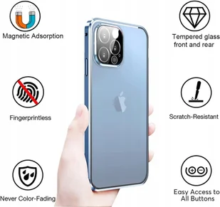 Etui Magnetyczne 360 do iPhone 13 Pro Max Niebieski - Etui i futerały do telefonów - miniaturka - grafika 6