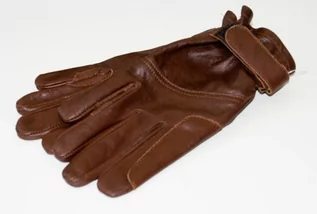 Rękawiczki jeździeckie - KENIG Rękawiczki skóra cielęca licowa brązowe mahoniowe - grafika 1