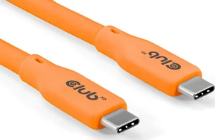 Kabel USB Club 3D Club3D Lifestyle USB-C Kabel PD 240W,20Gbps 2m orangeSt/St retail - Kable USB - miniaturka - grafika 1