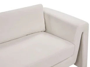 Sofa welurowa jasnobeżowa MAUNU - Sofy i kanapy - miniaturka - grafika 7