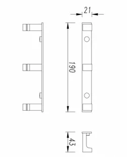 Omnires Haczyk potrójny, chrom UN10130/K - Wieszaki łazienkowe - miniaturka - grafika 2