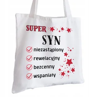 Torba Bawełniana biała dla Syna Na Prezent ekologiczna Trwały Nadruk - Torby i wózki na zakupy Torba Bawełniana biała dla Syna Na Prezent ekologiczna Trwały Nadruk - Torby i wózki na zakupy - miniaturka - grafika 1