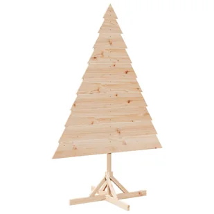 vidaXL Drewniana choinka do udekorowania, 180 cm, lite drewno sosnowe - Choinki - miniaturka - grafika 1