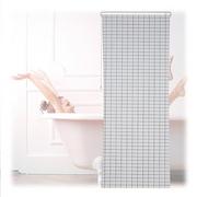 Zasłony - Relaxdays Roleta prysznicowa, półprzezroczysta zasłona łazienkowa z PCW, do wanny i prysznica, 100 x 240 cm, wodoodporna, biała/czarna - miniaturka - grafika 1