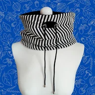 Apaszki i szaliki damskie - Komin biało czarny zyg zag - miniaturka - grafika 1