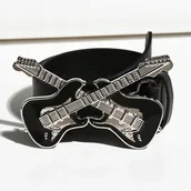 Paski - Pas pasek GITARY ELEKTRYCZNE Rock nu Metal Punk Muzyka DUŻA KLAMRA 110 cm - miniaturka - grafika 1