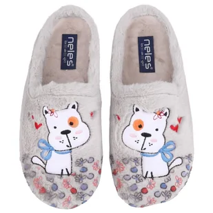 Pantofle damskie Neles 40123.601 GRIS R.38 - Kapcie damskie - miniaturka - grafika 1