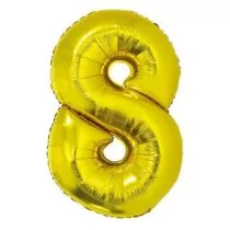 GoDan Balon foliowy cyfra 8, 14", złota FG-C35Z8 - Balony i akcesoria - miniaturka - grafika 1