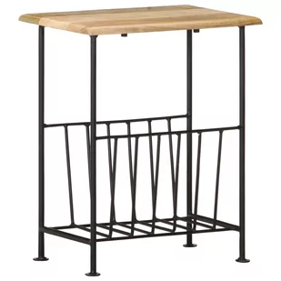 Vida Stojak na gazety 40x30x50 cm lite drewno mango i stal V-286465 - Inne meble do salonu - miniaturka - grafika 1