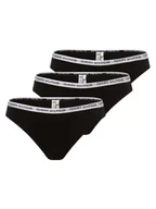 Majtki damskie - Tommy Hilfiger Stringi, opakowanie po 3 szt. Kobiety Dżersej czarny jednolity, S/M - miniaturka - grafika 1