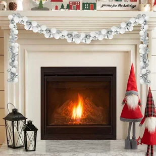 vidaXL Girlanda z bombek świątecznych Biały i Srebrny 186 cm - Bombki - miniaturka - grafika 1