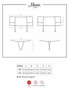Obsessive Miamor pas i stringi S/M - Bielizna erotyczna damska - miniaturka - grafika 3