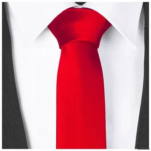 CZERWONY GŁADKI Żakardowy Krawat 7cm Męski do Garnituru Jednokolorowy rr09 - Krawaty i muchy męskie - miniaturka - grafika 1